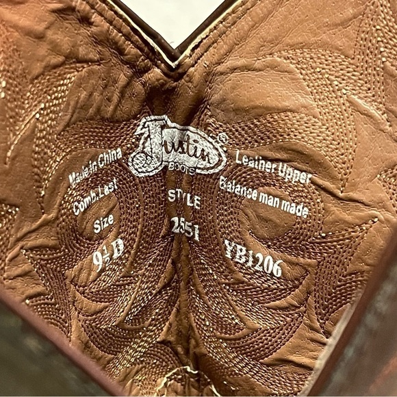 JUSTIN MEN'S STAMPEDE WESTERN APACHE WESTERN BOOTS men’s size 9.5D - Picture 10 of 10